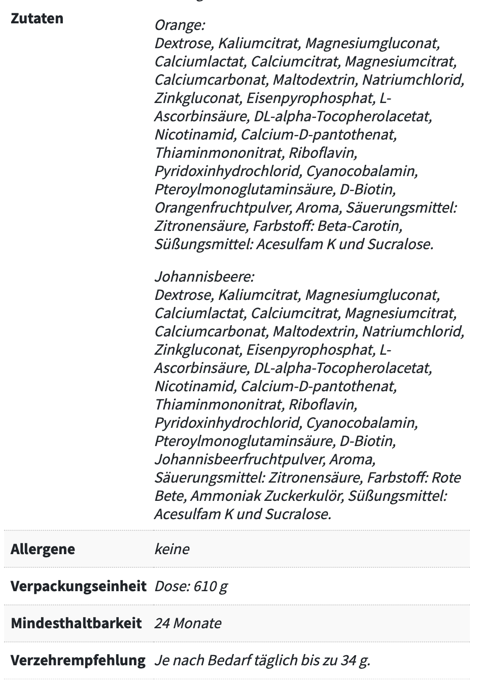 Sportgetränk mit MAGNESIUM + KALIUM